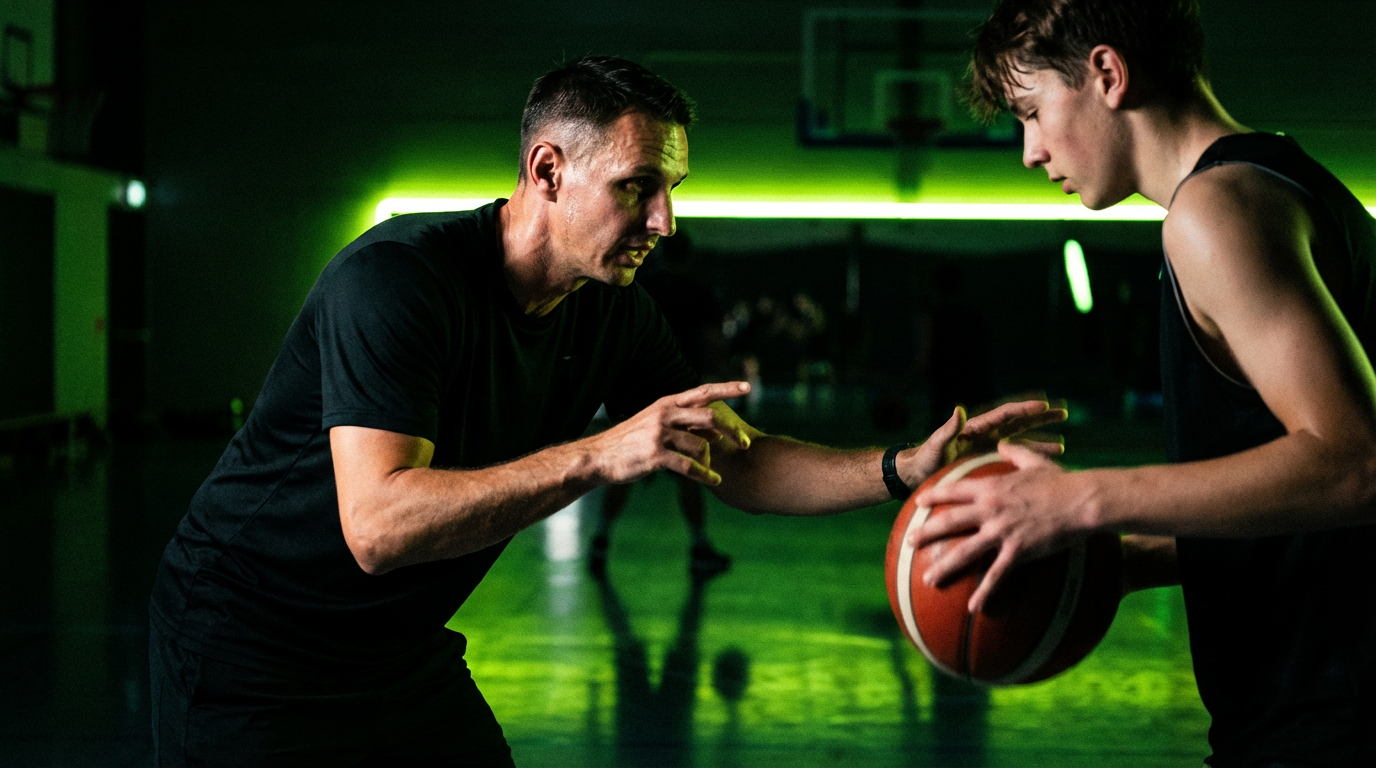 Basketballerin in dynamischer Bewegung
